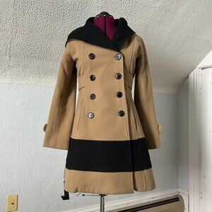 In God We Trust Size Medium Wool Double-breasted Hooded Winter Coat